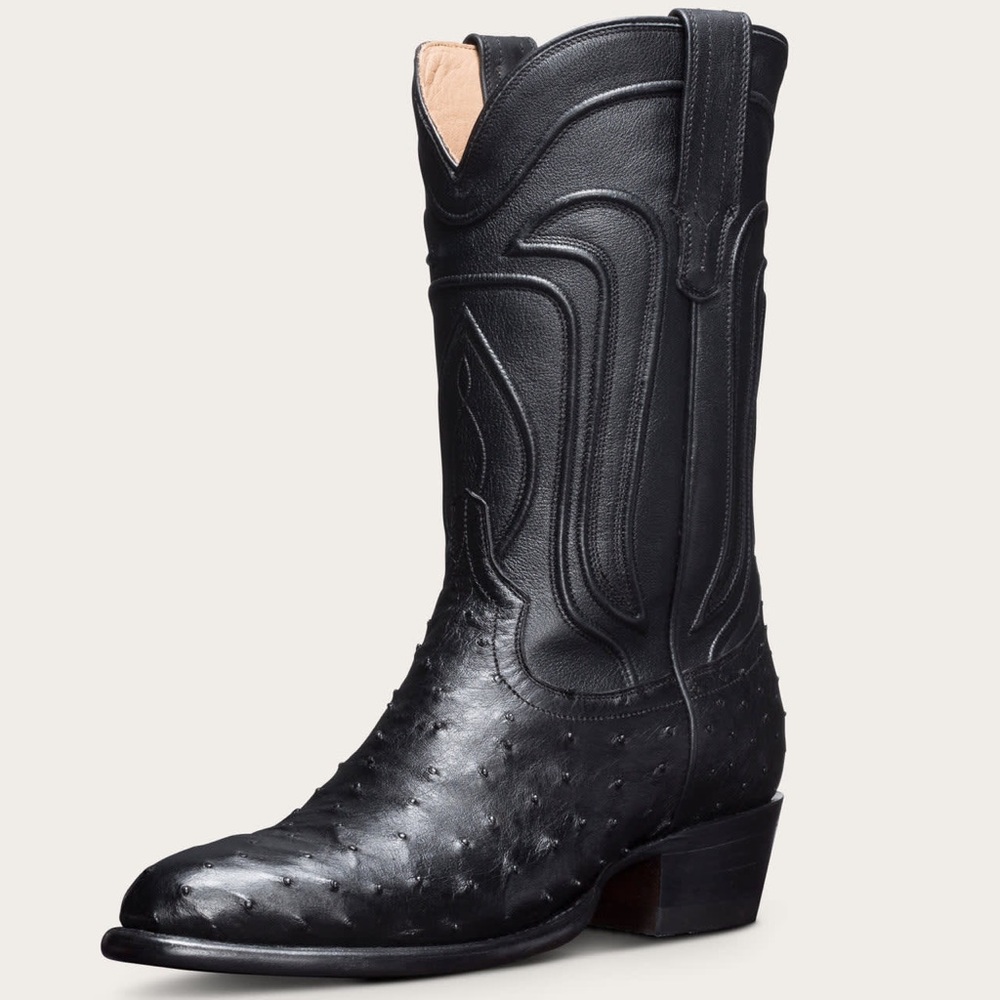 Ostrich exotic cowboy boot ladies new in box black size 8 TECOVAS